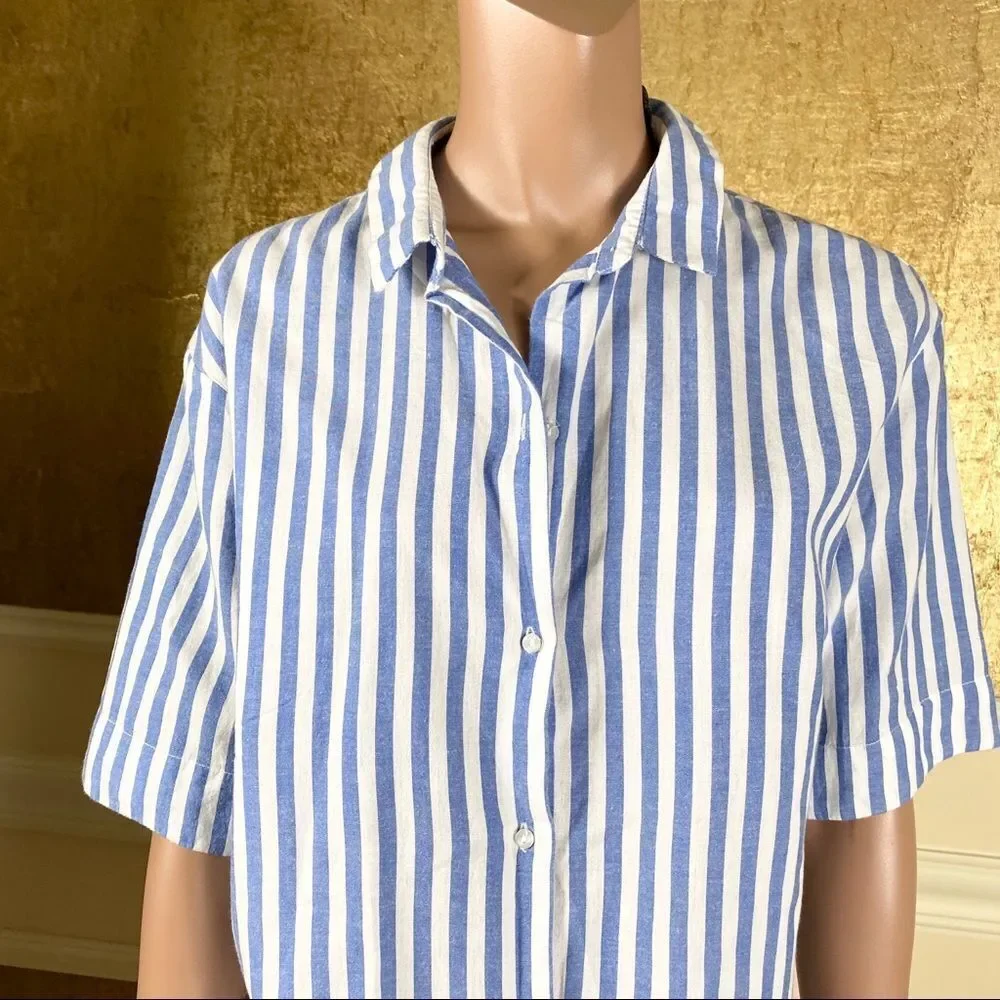 ZARA striped crisscross back shirt tunic XS - Picture 2 of 8